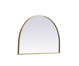 Metal Frame Arch Mirror 33x24 Inch in Brass