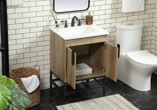 24 inch Single bathroom vanity in natural oak