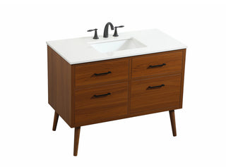 42 inch Single bathroom vanity in teak