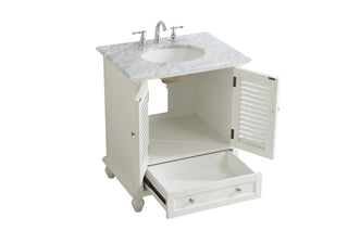 30 inch Single Bathroom Vanity in Antique White