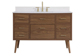 48 inch bathroom Vanity in Walnut Brown with Backsplash