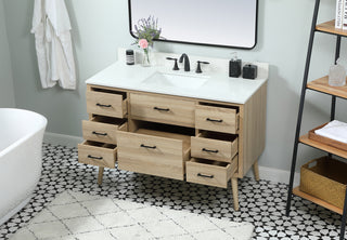 48 inch Single bathroom vanity in mango wood with backsplash