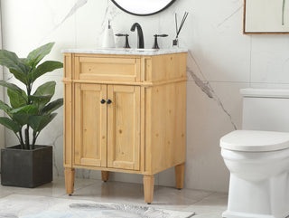 24 inch Single bathroom vanity in natural wood