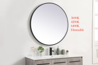 Pier 39 inch LED mirror with adjustable color temperature 3000K/4200K/6400K in black