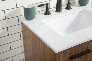 24 inch Single bathroom vanity in walnut brown