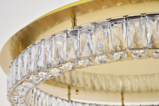 Monroe LED light Gold Flush Mount Clear Royal Cut Crystal