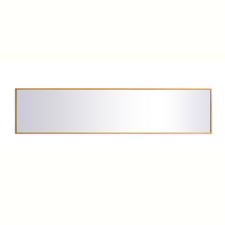 Metal frame rectangle mirror 14 inch in Brass