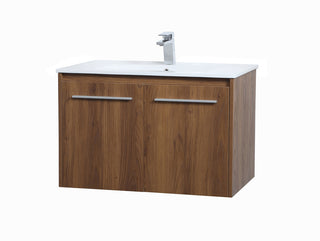 30 inch  Single Bathroom Floating Vanity in Walnut Brown