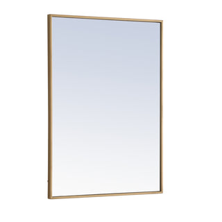 Metal frame Rectangle Mirror 24 inch Brass finish