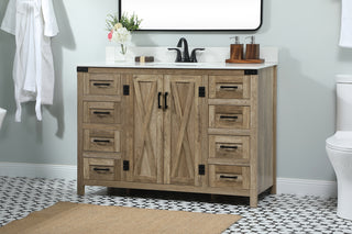 48 inch Single bathroom vanity in natural oak with backsplash