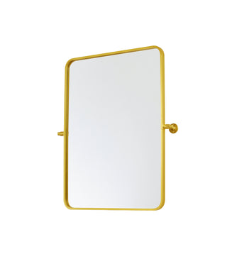 Soft corner pivot mirror 24x32 inch in gold