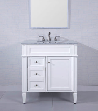 32 In. Single Bathroom Vanity Set In White