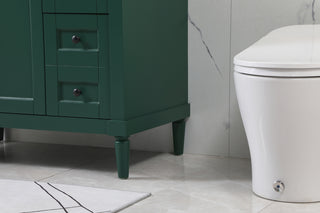 36 inch Single bathroom vanity in green with backsplash