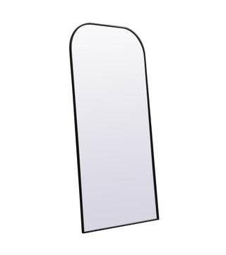 Metal Frame Arch Full Length Mirror 35x72 Inch in Black