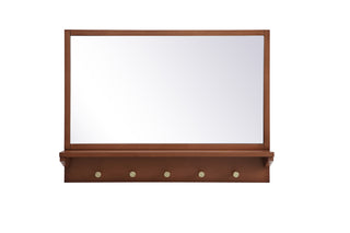 Entryway mirror with shelf  28 inch x 21 inch in pecan