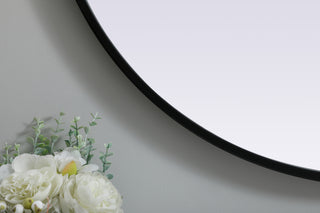 Metal Frame Oval Mirror 27x40 Inch in Black