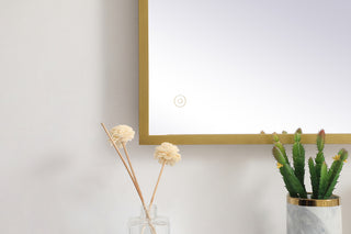 Pier 20x36 inch LED mirror with adjustable color temperature 3000K/4200K/6400K in brass