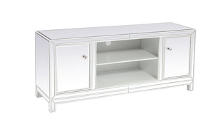 60 in. mirrored TV stand in white
