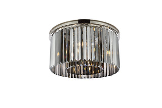 Sydney 8 light polished nickel Flush Mount Silver Shade (Grey) Royal Cut Crystal