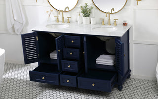 60 inch double bathroom vanity in blue