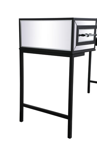 42 inch mirrored flip top vanity table in black