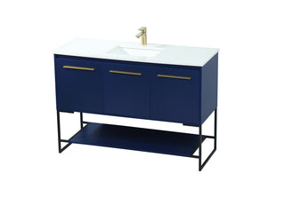 48 inch Single bathroom vanity in blue