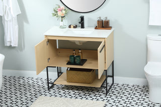 36 inch Single bathroom vanity in maple