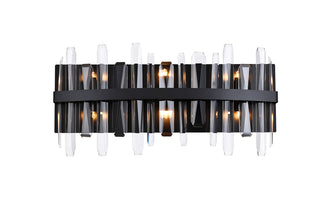 Serena 24 inch crystal bath sconce in black