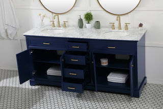 72 inch double bathroom vanity in blue