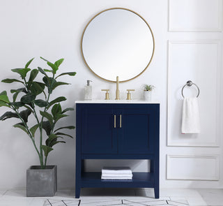 30 inch Single Bathroom Vanity in Blue