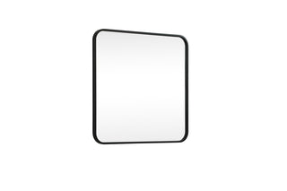 Soft corner metal square mirror 24x24 inch in Black