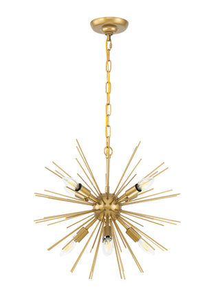 Timber 8 light Brass pendant