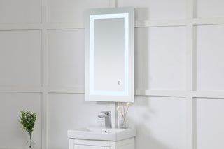 Helios 18in x 30in Hardwired LED mirror with touch sensor and color changing temperature 3000K/4200K/6400K