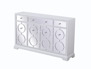 60 in. mirrored credenza in white