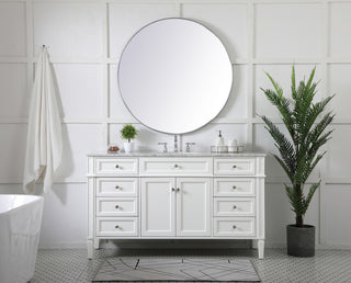 60 inch Single bathroom vanity in white