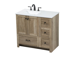 36 inch Single bathroom vanity in natural oak