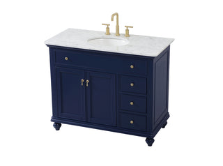 42 inch Single bathroom vanity in blue