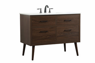 42 inch Single bathroom vanity in walnut