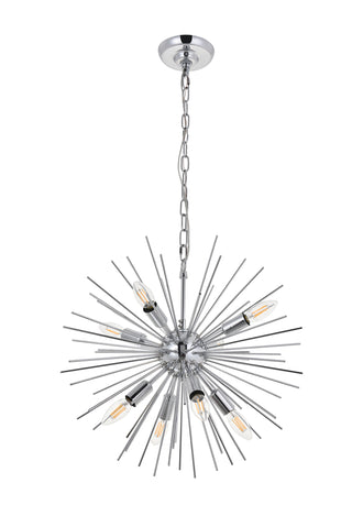 Timber 8 light Chrome Pendant