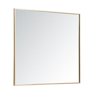 Metal frame rectangle mirror 36 inch in Brass