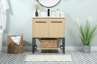 30 inch Single bathroom vanity in maple with backsplash