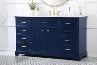 60 inch Single bathroom vanity in blue