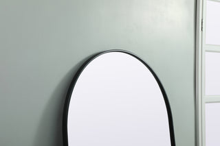 Metal Frame Arch Full Length Mirror 32x76 Inch in Black