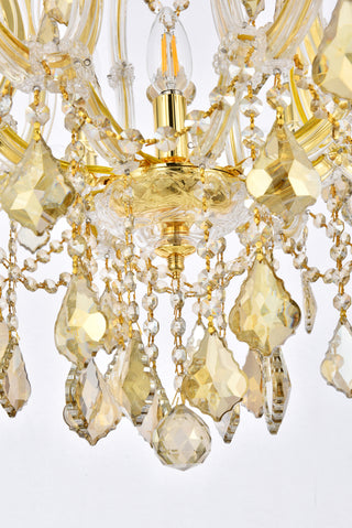 Maria Theresa 9 light Gold Chandelier Golden Teak (Smoky) Royal Cut Crystal