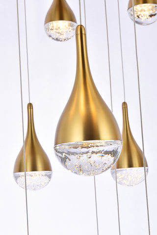 Amherst 42 inch LED chandelier in satin gold