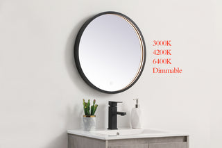 Pier 21 inch LED mirror with adjustable color temperature 3000K/4200K/6400K in black