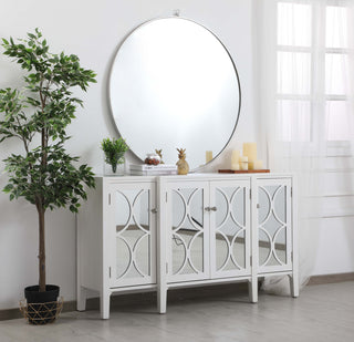 60 inch mirrored credenza in White