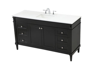 60 inch Single bathroom vanity in black