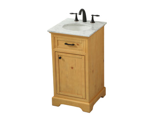 19 inch Single bathroom vanity in natural wood