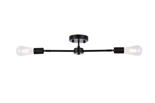 Zane 2 lights black flush mount